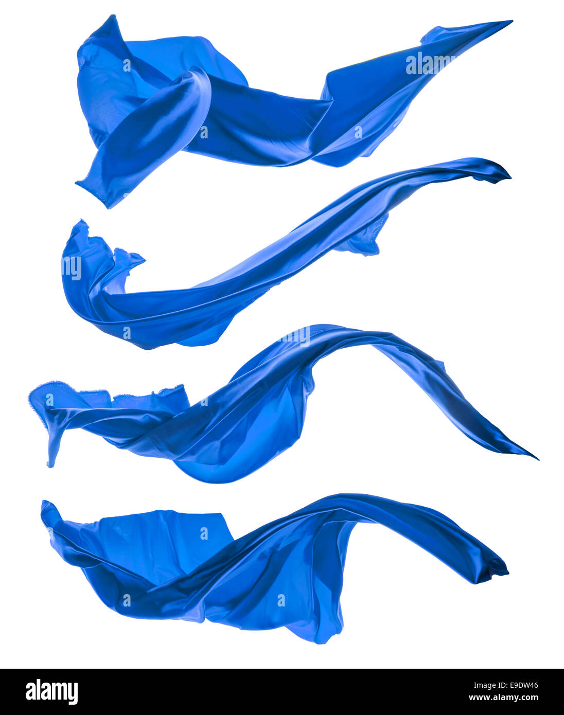 Isolated shots of freeze motion of blue shape, isolated on white background Stock Photo