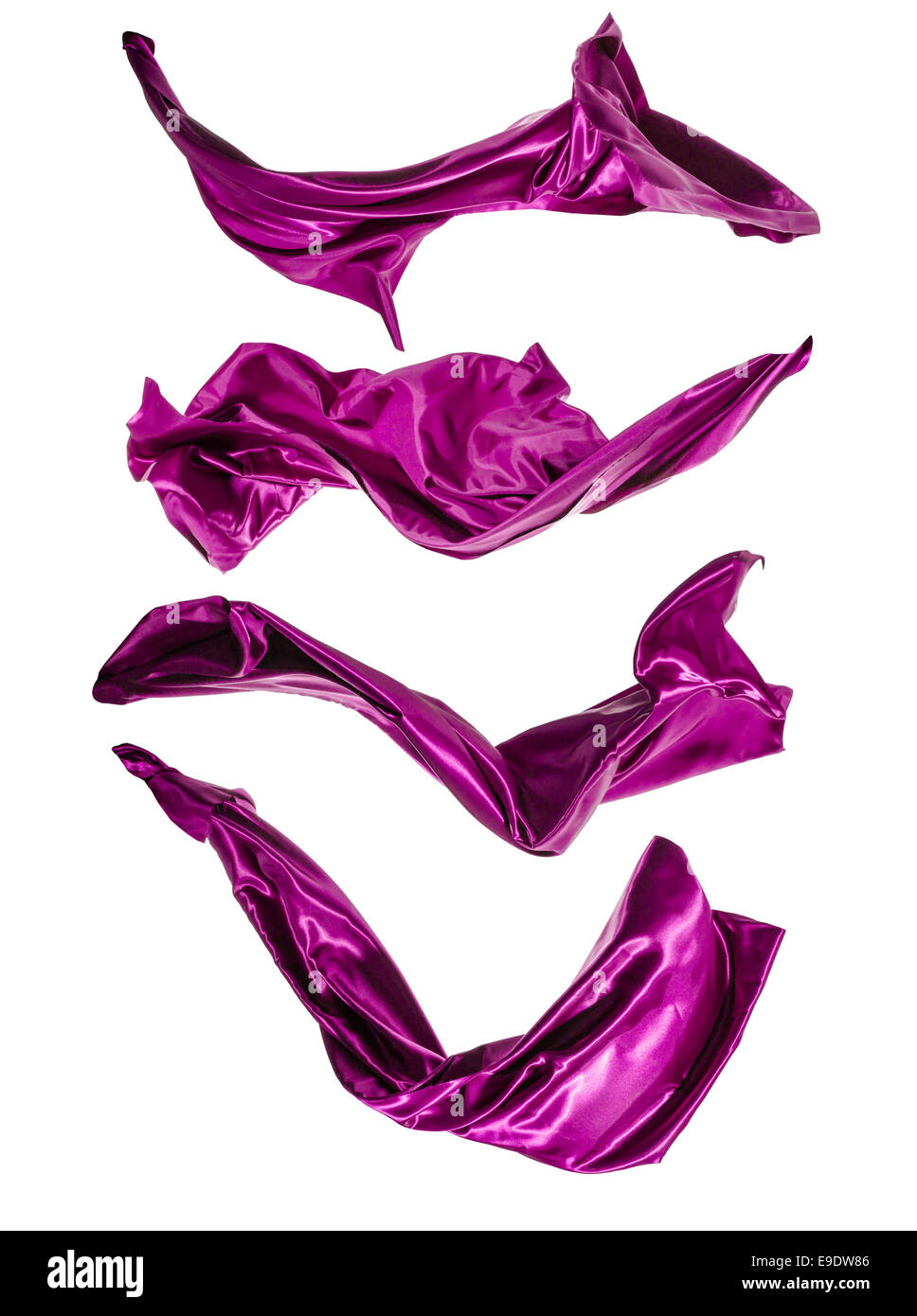 Isolated shots of freeze motion of purple shape, isolated on white background Stock Photo