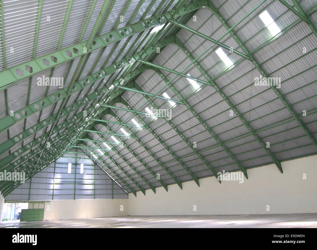 Large modern new industrial hangar storehouse Stock Photo