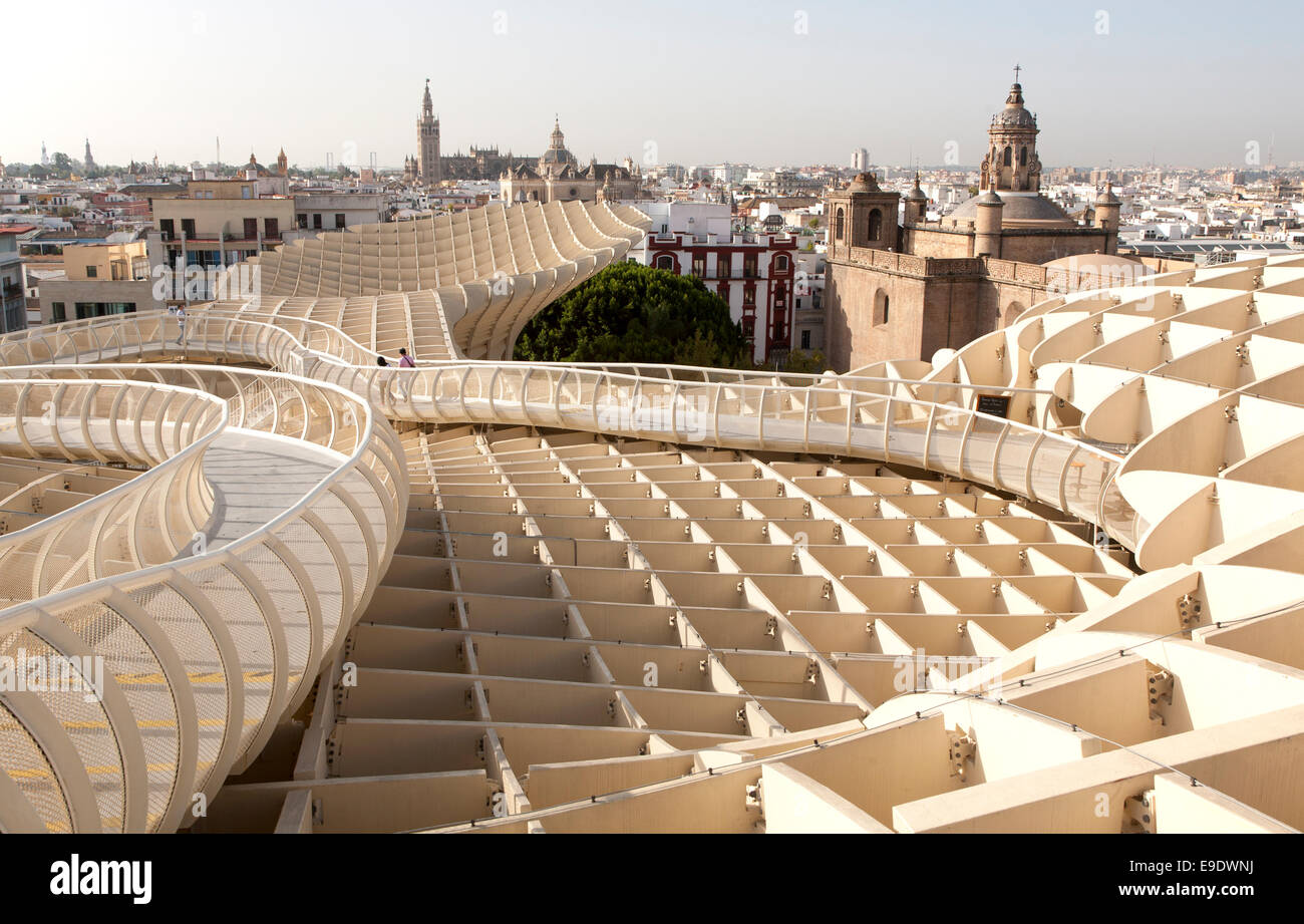 Metropol Parasol wooden structure in Plaza La Encarnación, Seville