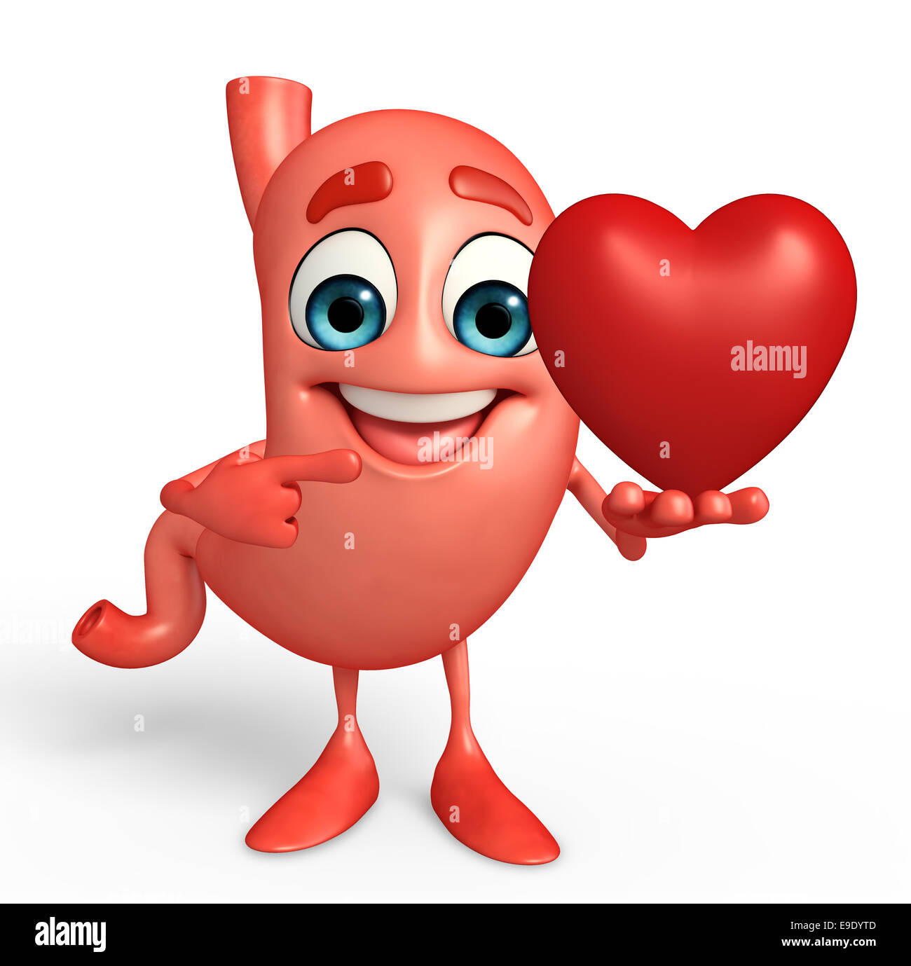 Cartoon Character of stomach with heart Stock Photo 74680605 Alamy