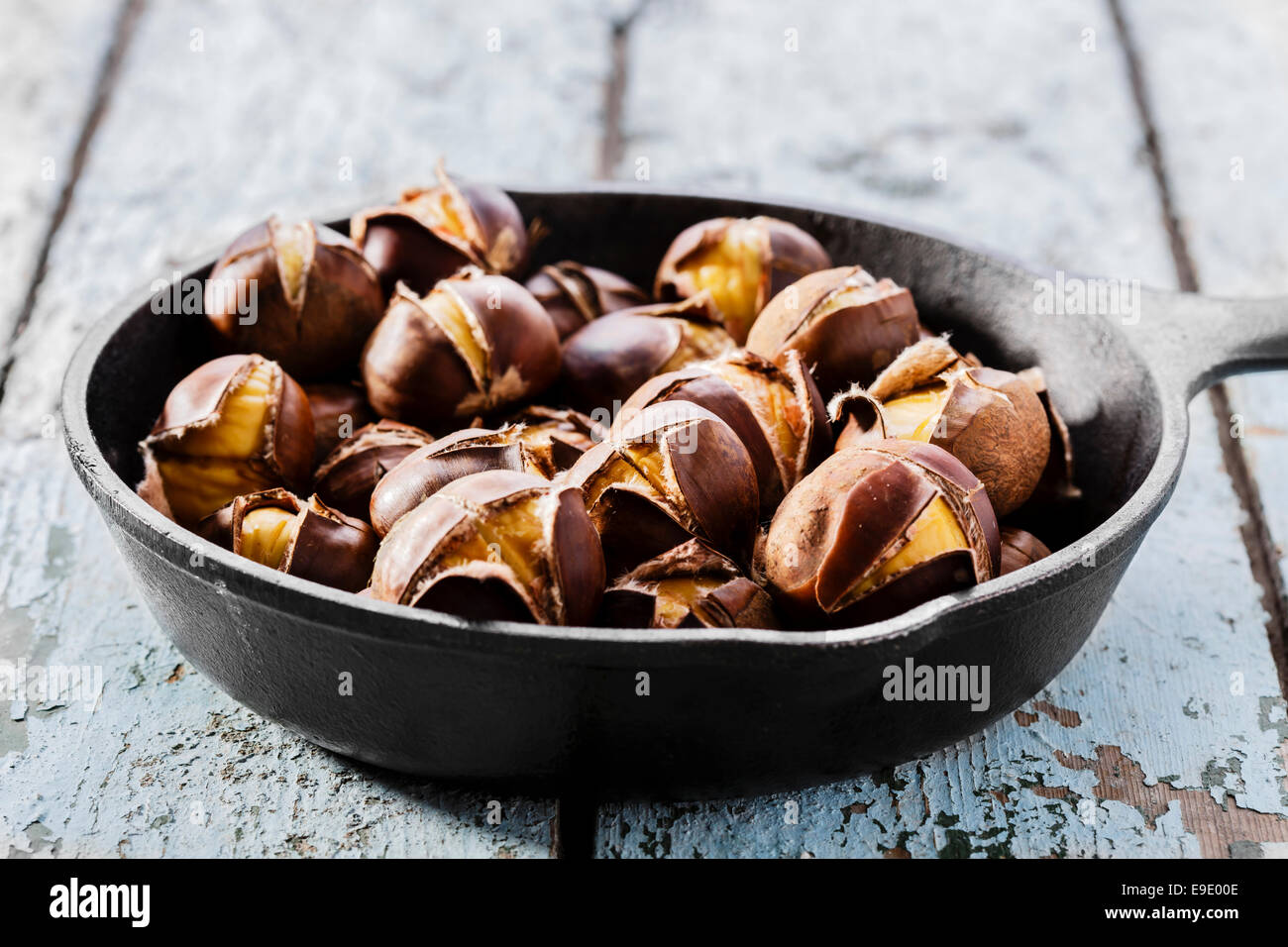 Roasted Chestnuts Served in a Chestnut Pan Isolated on White Background.  View from Above Stock Photo - Image of abstract, pile: 199468426