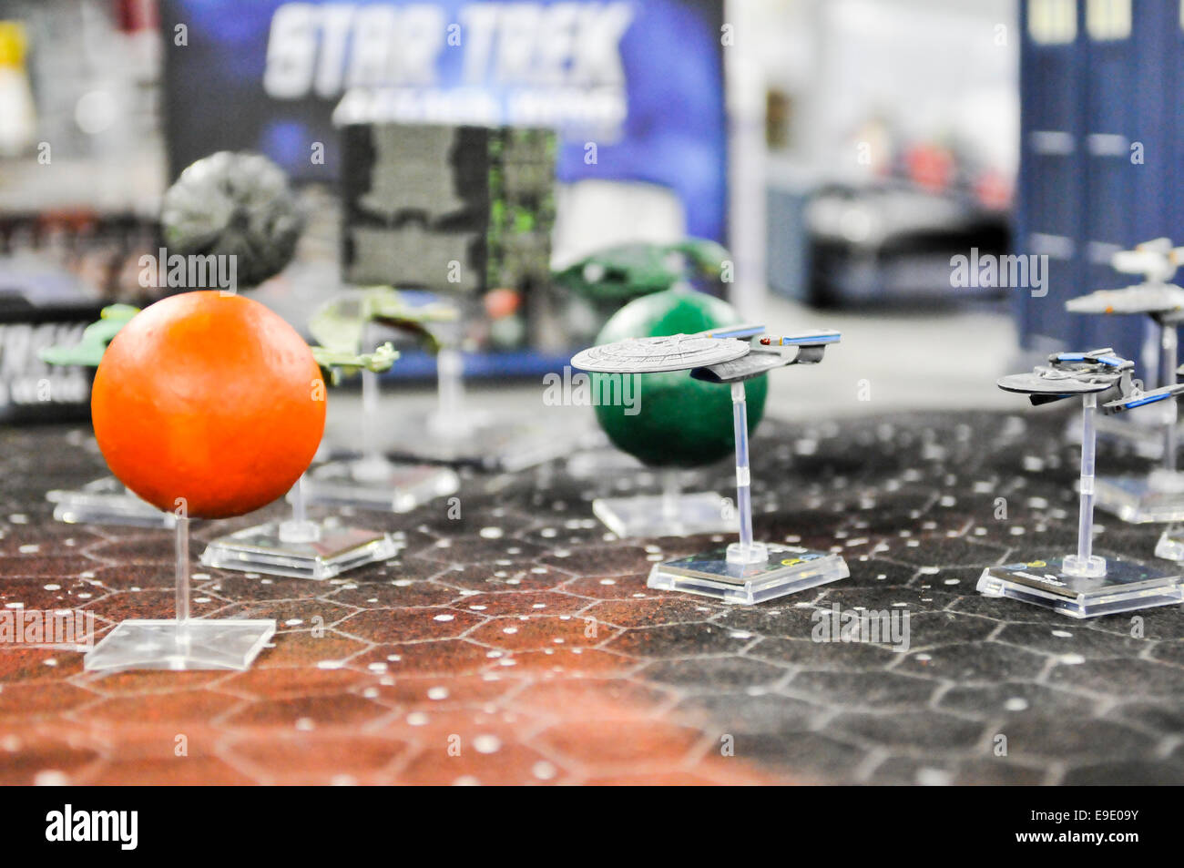 Belfast, Northern Ireland. 26 Oct 2014 - 'Star Trek: Attack Wing' - a tactical space combat HeroClix miniatures game, featuring collectible pre-painted ships from the Star Trek Universe. Credit:  Stephen Barnes/Alamy Live News Stock Photo