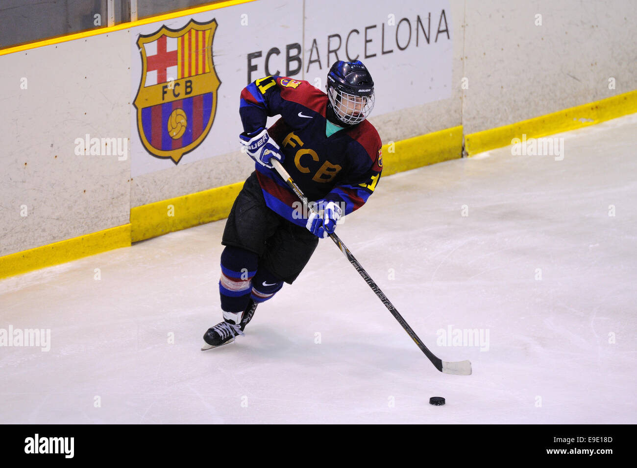 BARCELONA MAY 11 Players in action in the Ice Hockey final of the