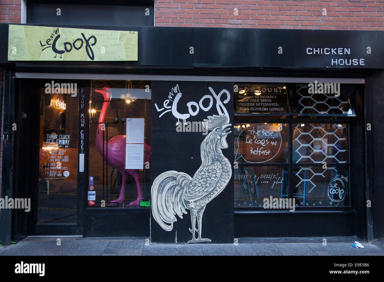 Le Coop Chicken House, Hill Street, Belfast, Northern Ireland Stock