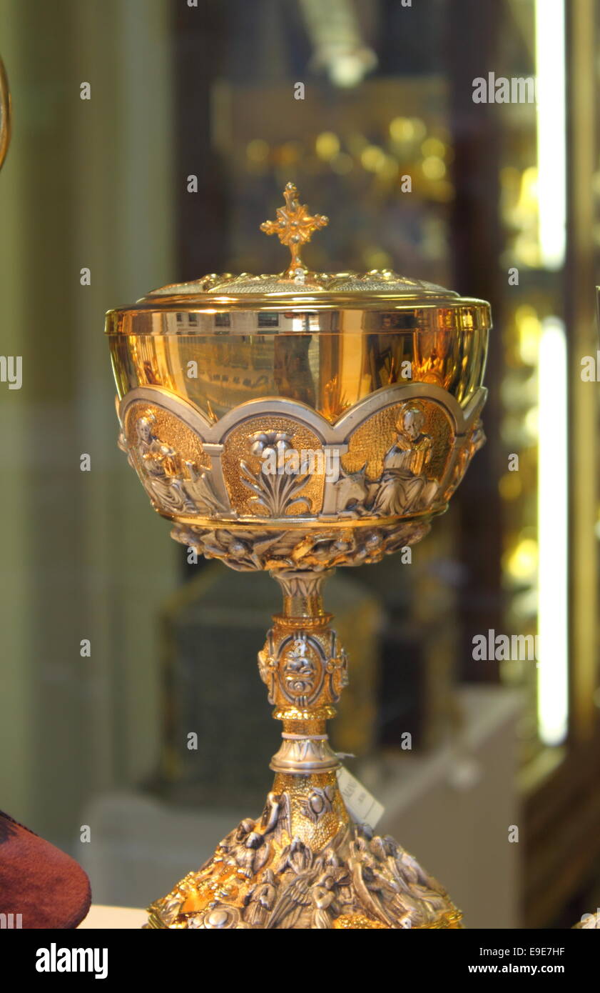 Holy chalice used for christian blessing ceremonies Stock Photo