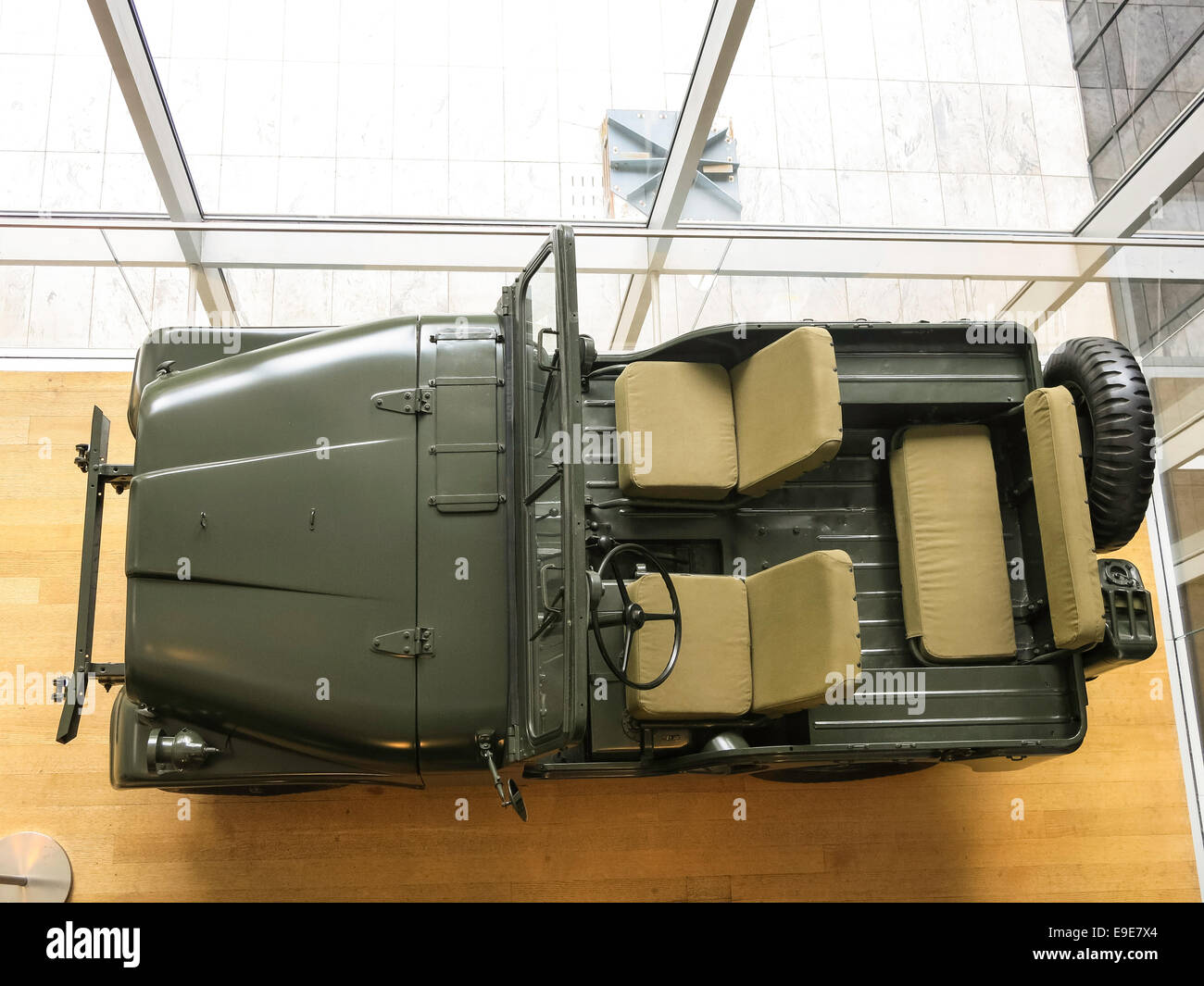 Vintage U.S. Army Jeep, Museum of Modern Art, NYC Stock Photo