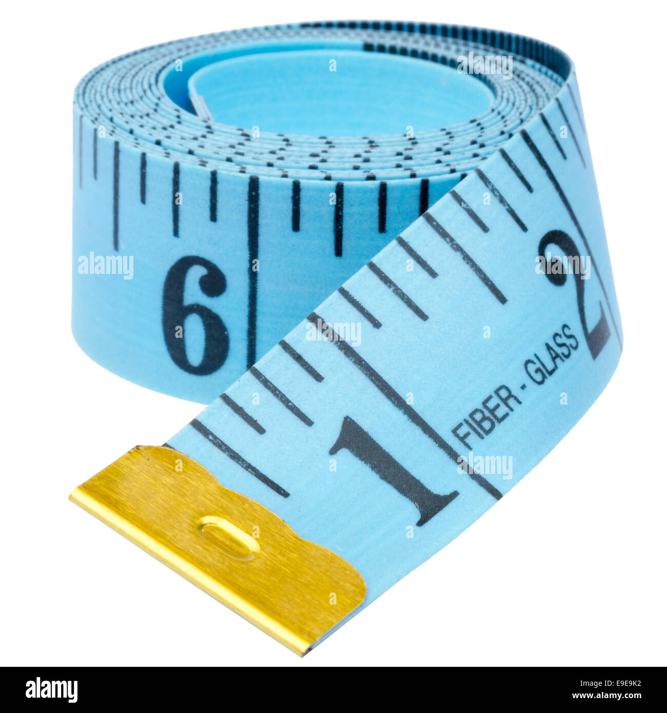 Imperial tailors tape measure, cut out or isolated against a white background. Stock Photo