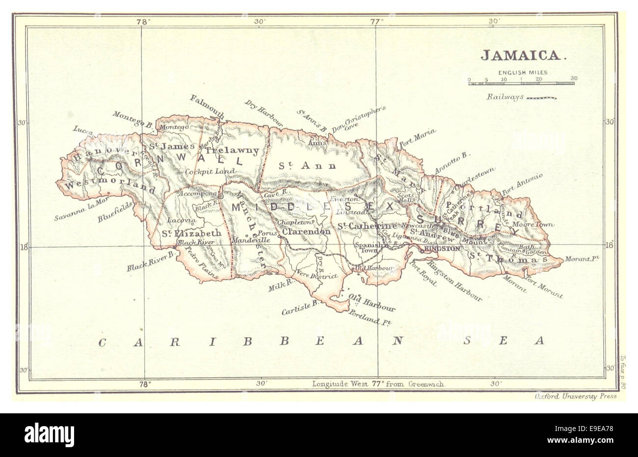 Map of jamaica hires stock photography and images Alamy