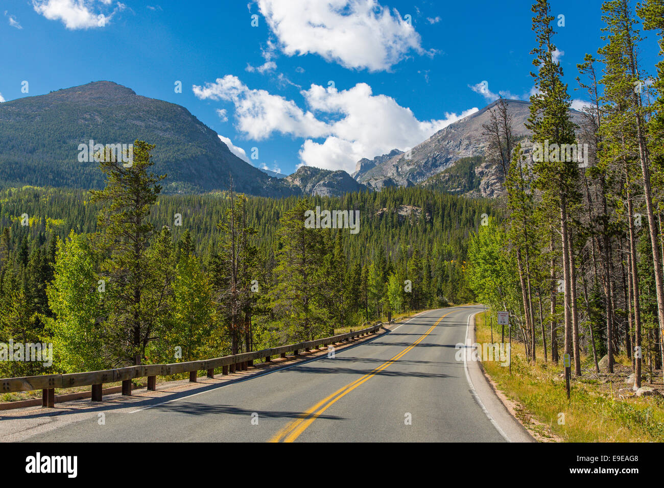 Bear Lake Road in Rocky Mountain National Park Colorado Stock Photo