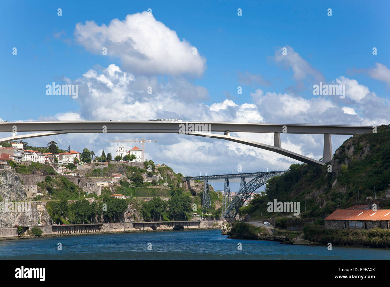 Porto, Portugal - View of Ponte do Infante Dom Henrique bridge on the Douro river Stock Photo