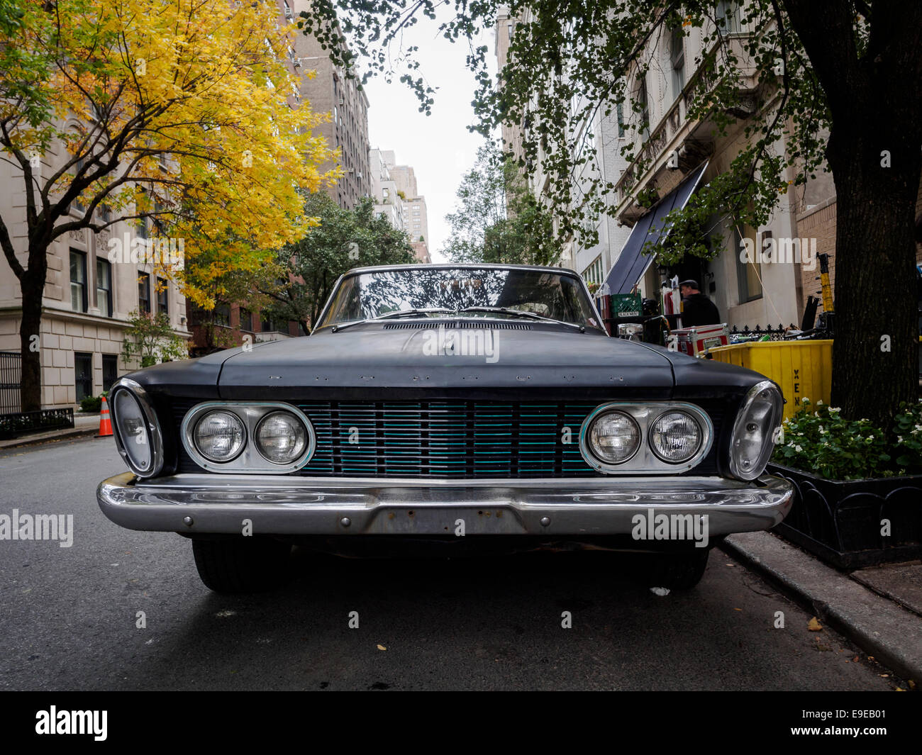Old Plymouth automobile seen on upper East side, New York city Stock