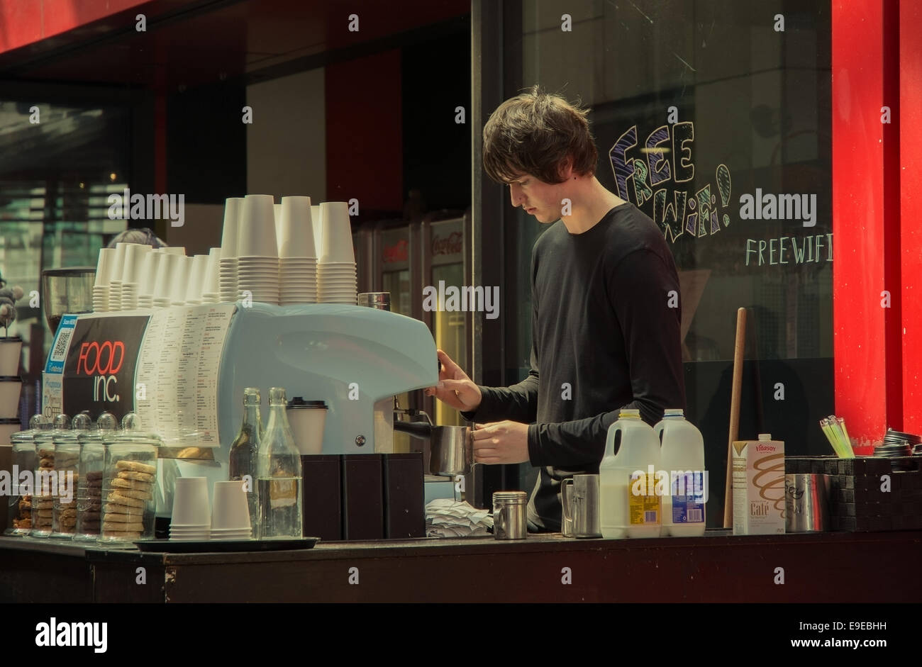 Barista Coffeemaker Melbourne Australia Stock Photo