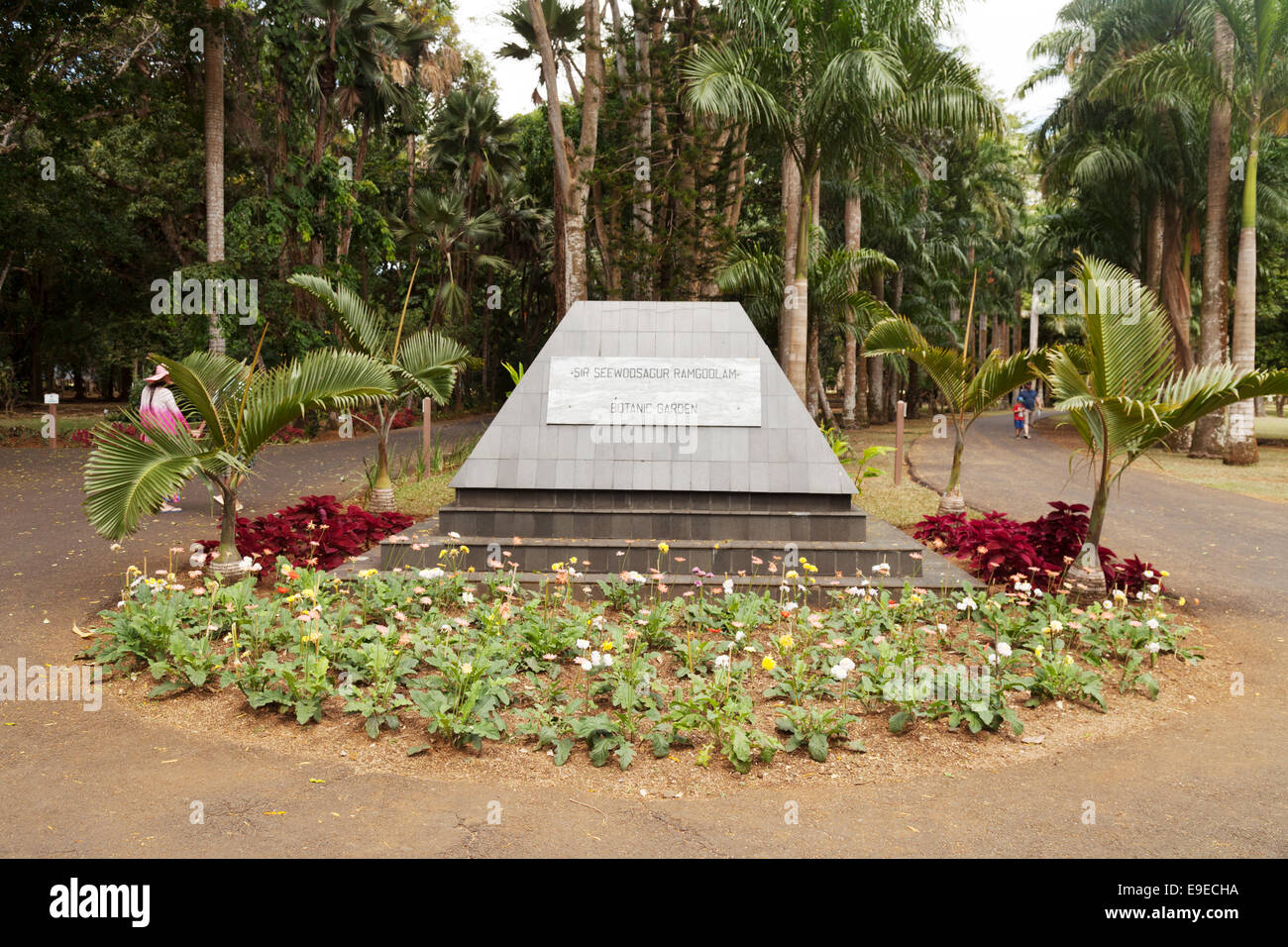 The entrance to the Sir Seewoosagur Ramgoolam Botanical Gardens, Pamplemousses, Mauritius Stock Photo