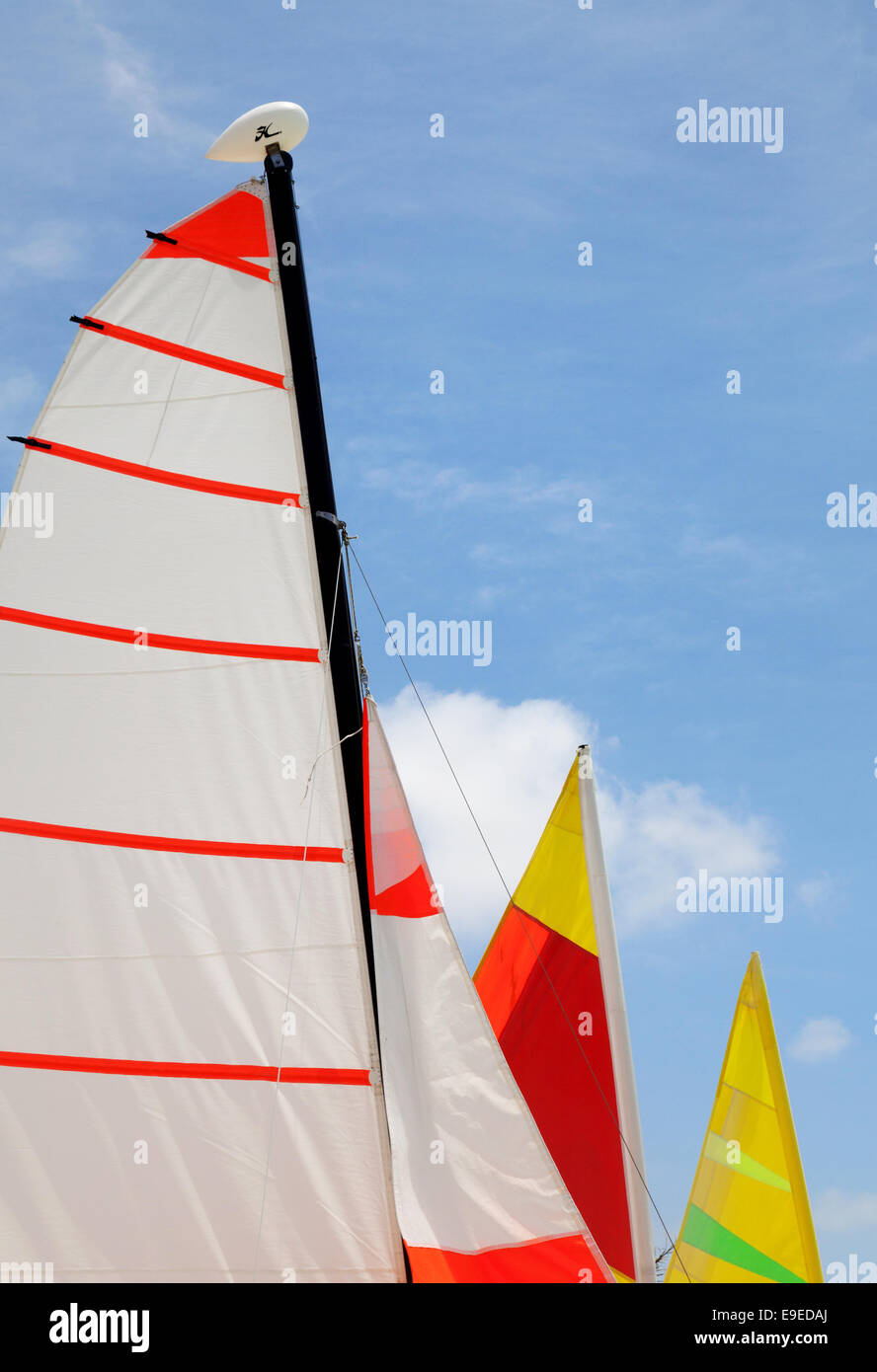 Colourful colorful sails against a blue sky, Stock Photo