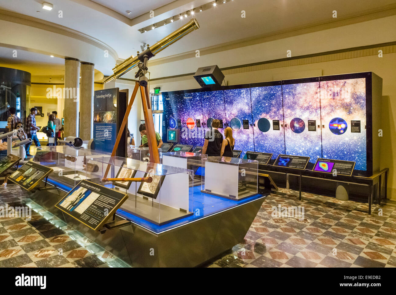 Exhibits inside the Griffith Observatory, Griffith Park, Los Angeles, California, USA Stock Photo