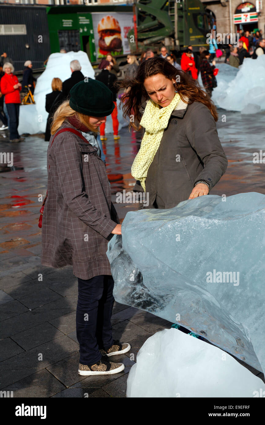 Copenhagen, Denmark. 26th Oct. 2014. The public art piece Ice Watch at ...