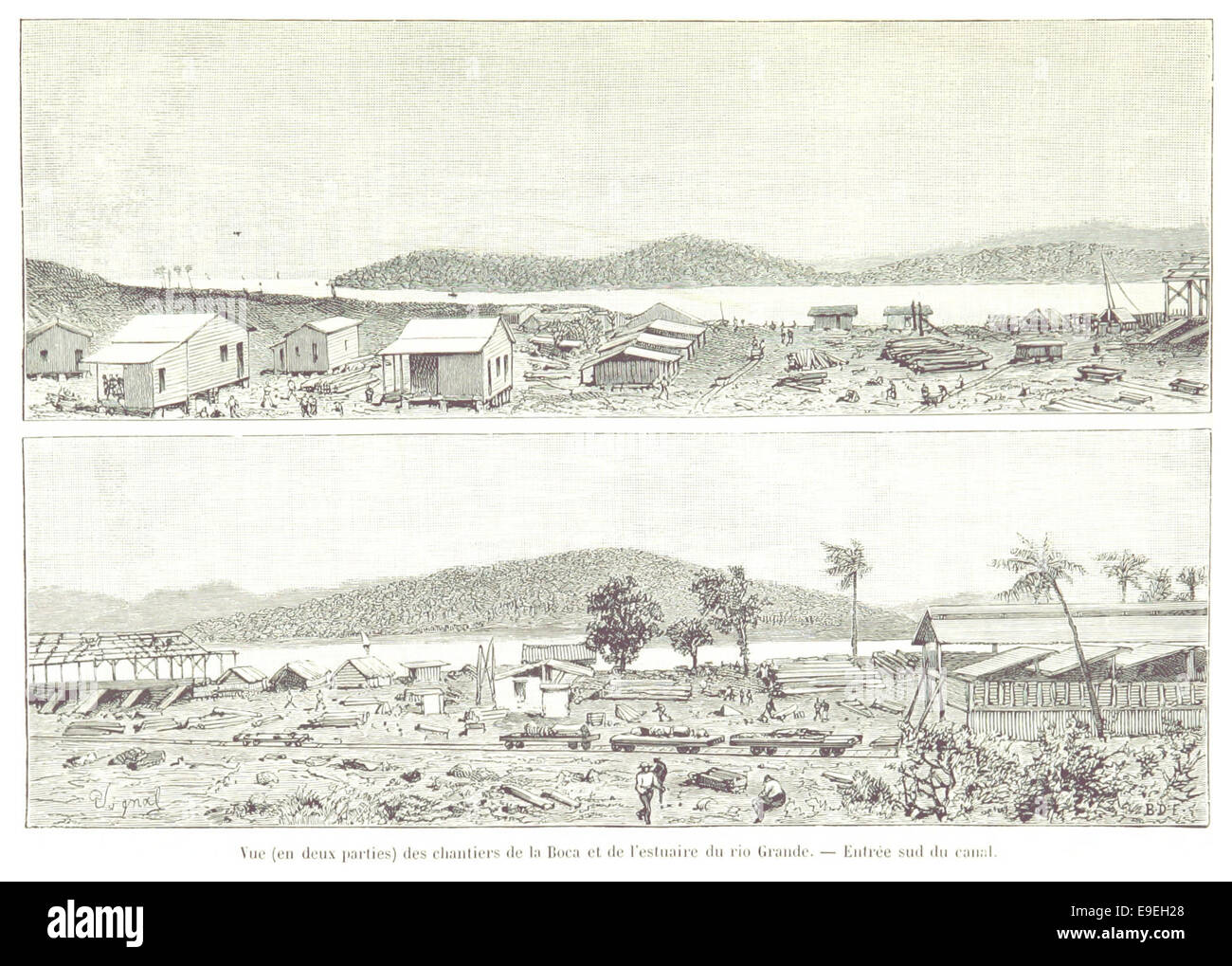 A page from the 1866 edition of 'Le Canal de Panama,' illustrating the ...