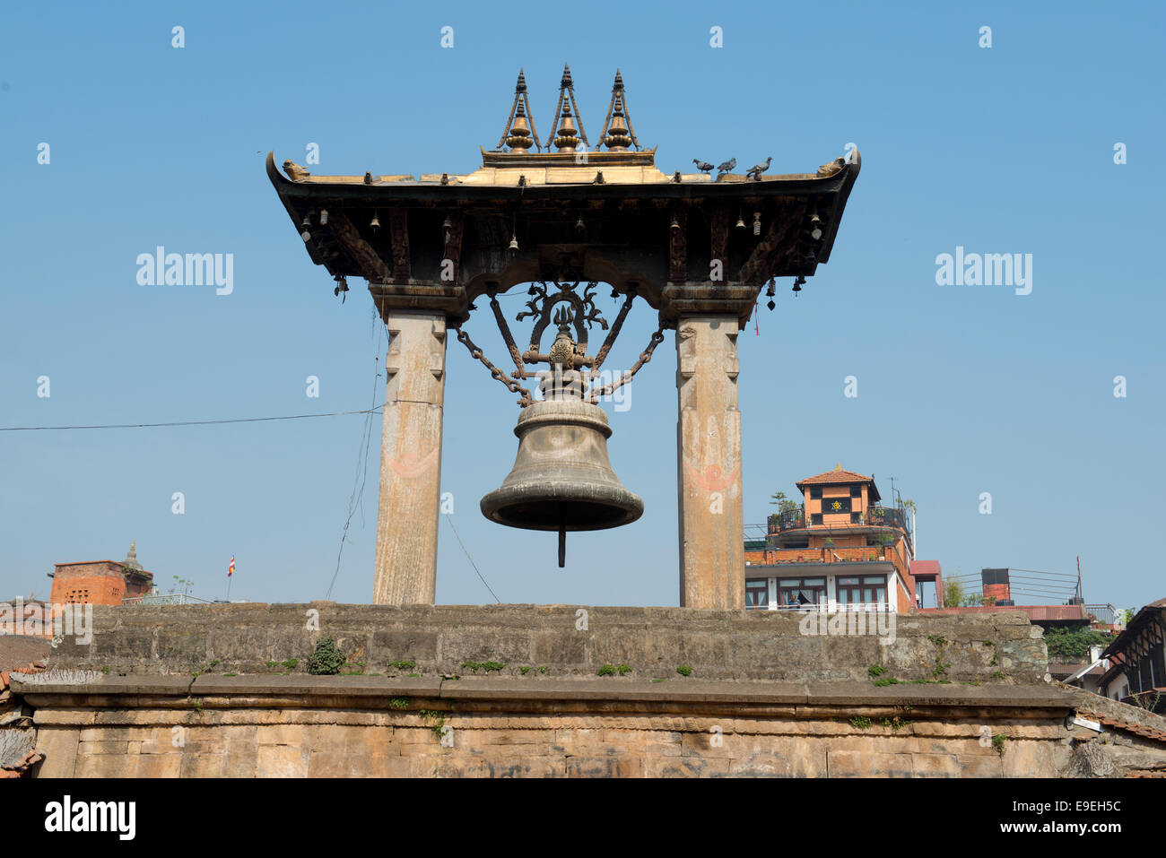 Taleju bell on Patan Durbar Square, Nepal. It has been listed by UNESCO as a World Heritage Site Stock Photo