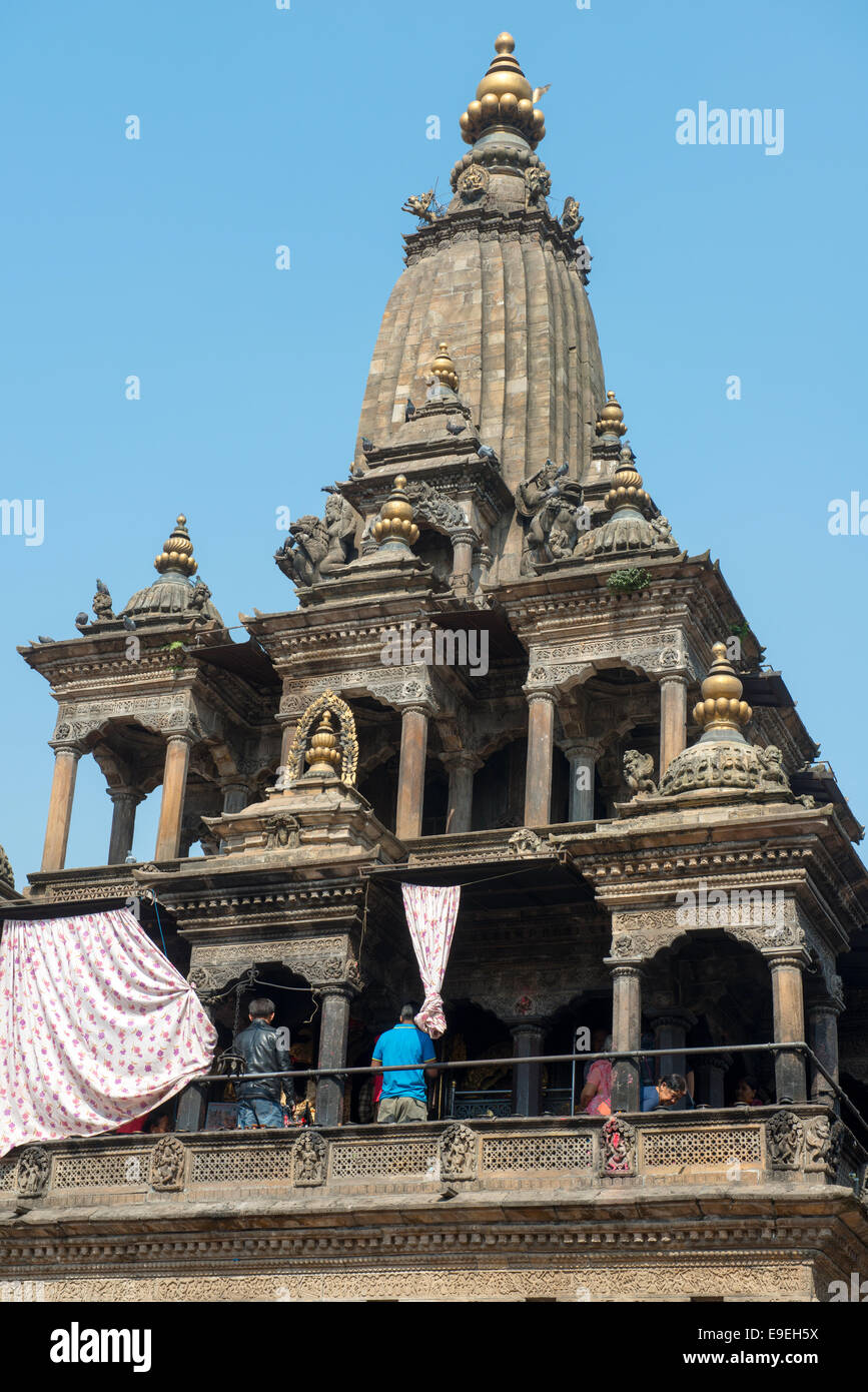 Krishna mandir on Patan Durbar Square, Nepal. It has been listed by UNESCO as a World Heritage Site Stock Photo