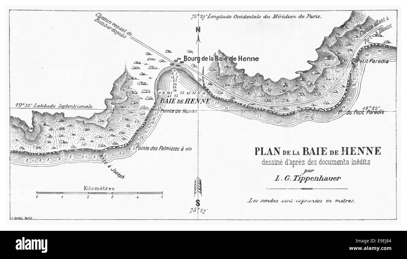 Plan de la baie de Henne Stock Photo Alamy