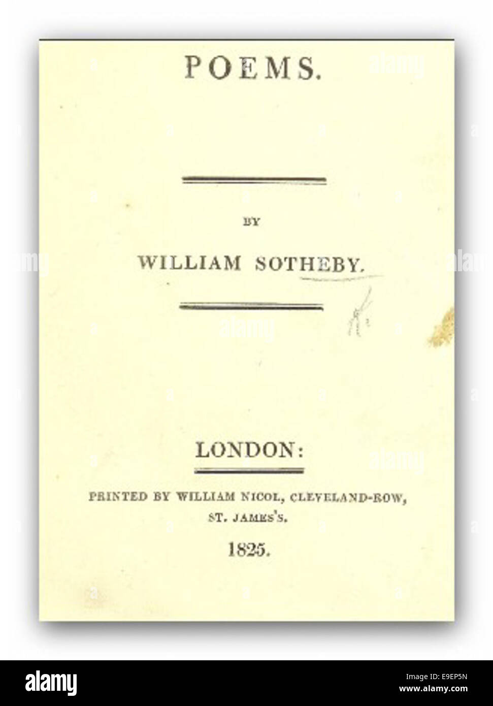 SOTHEBY(1825) Poems Stock Photo
