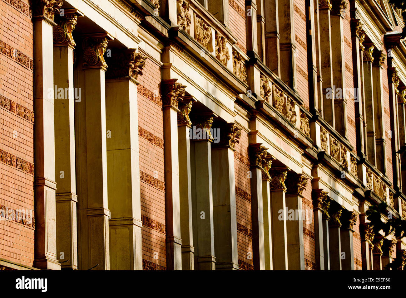 old German building front lines symmetry balcony Stock Photo