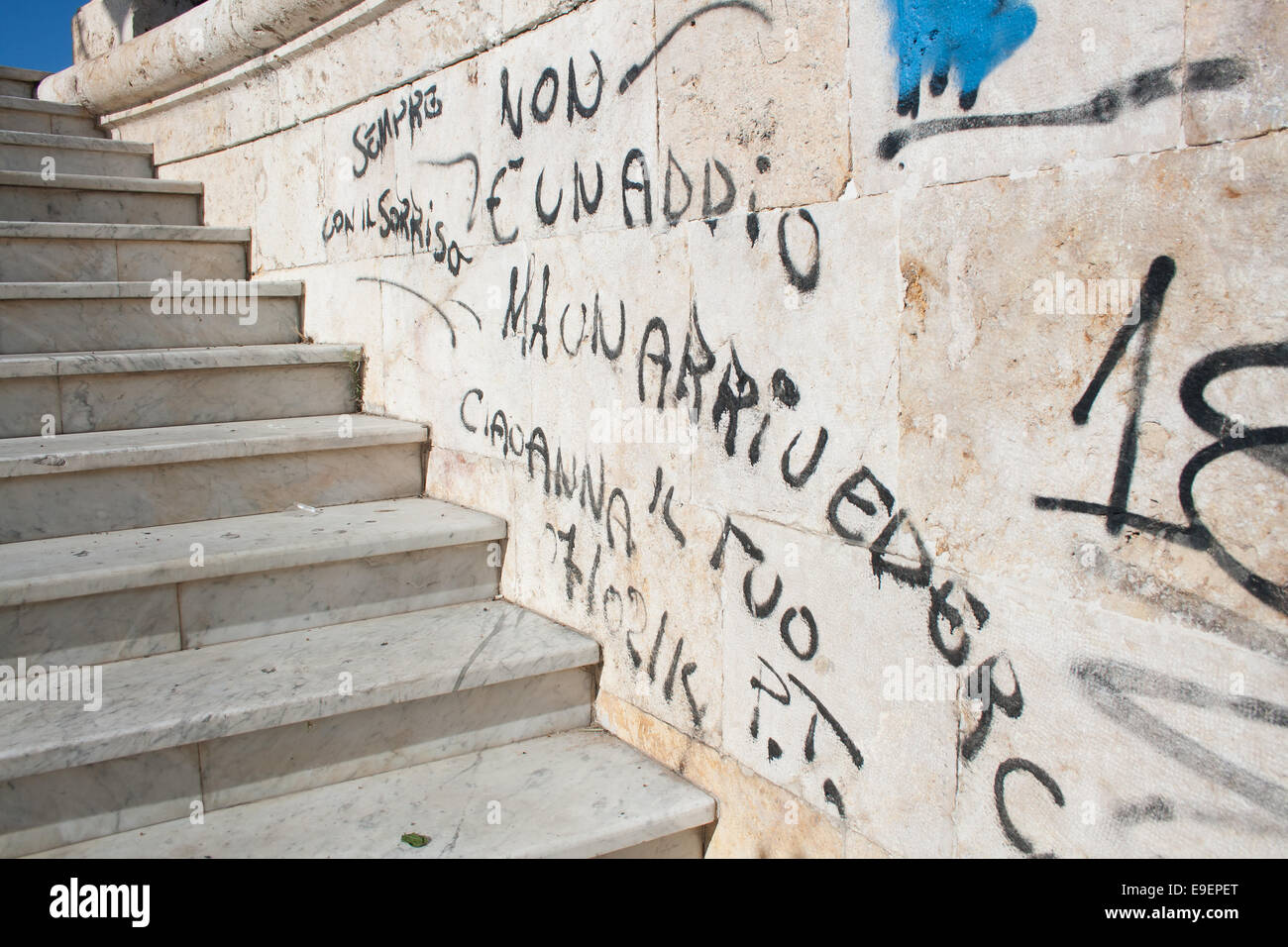 Curios Graffiti in Cagliari Stock Photo