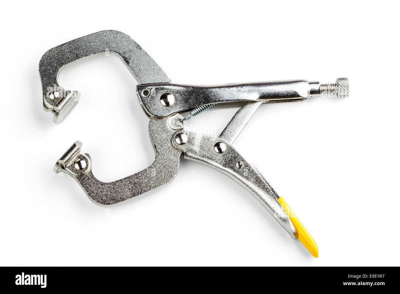 locking Cclamp with swivel pads isolated on white background Stock