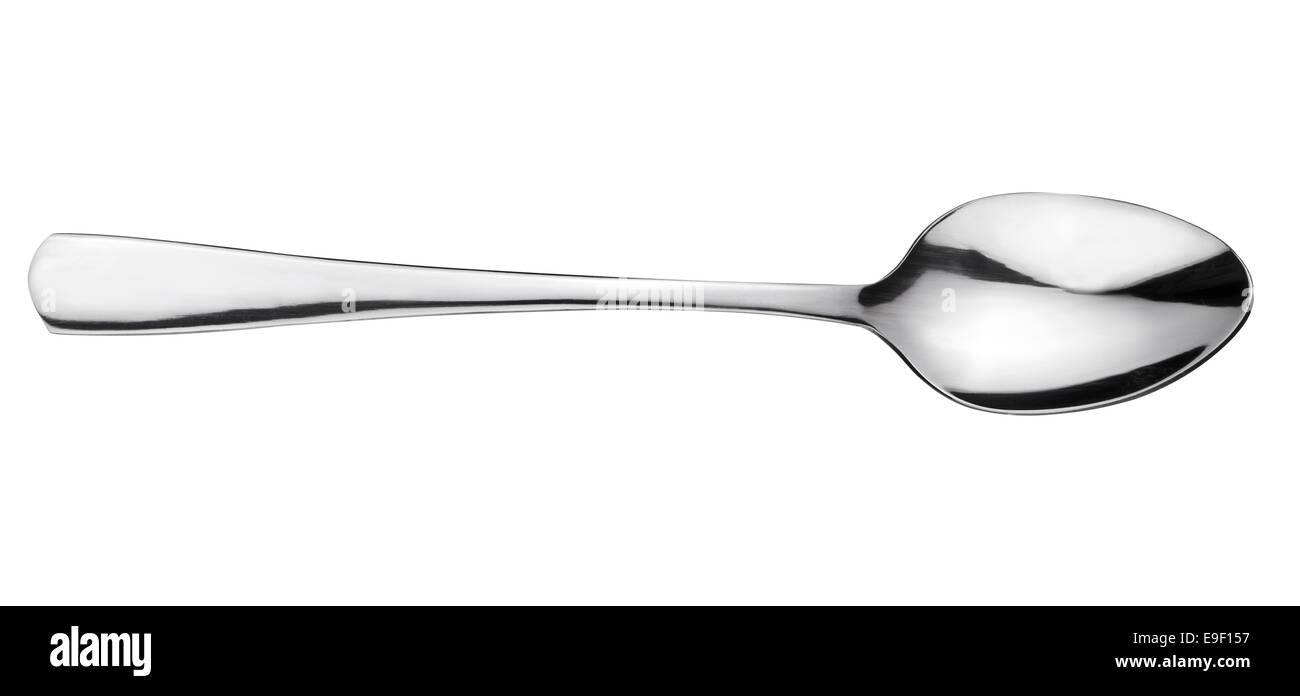 Silver spoon over white. File contains clipping path. Stock Photo