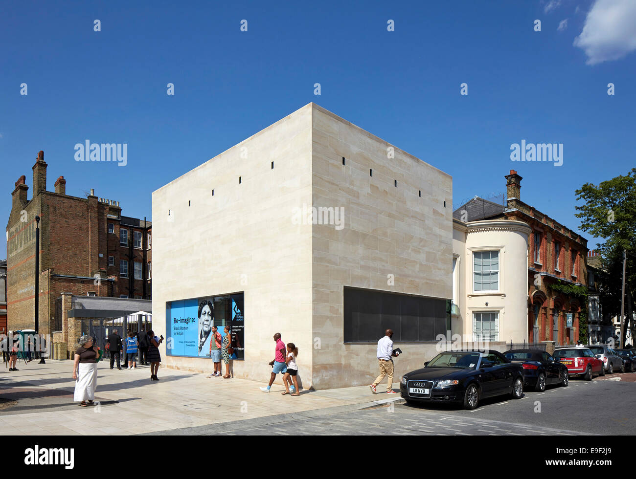 Black Cultural Archives (BCA), London, United Kingdom. Architect: Pringle Richards Sharratt Ltd, 2014. Corner elevation from Sal Stock Photo