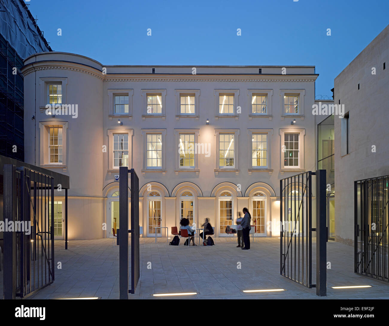 Black Cultural Archives (BCA), London, United Kingdom. Architect: Pringle Richards Sharratt Ltd, 2014. Overall exterior at dusk. Stock Photo
