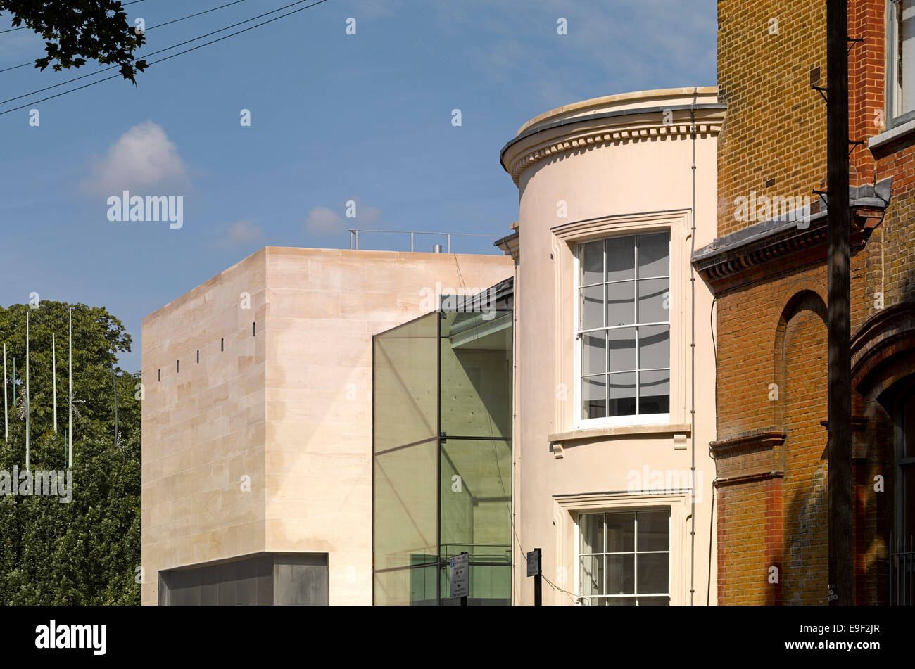 Black Cultural Archives (BCA), London, United Kingdom. Architect: Pringle Richards Sharratt Ltd, 2014. Facade juxtaposition. Stock Photo