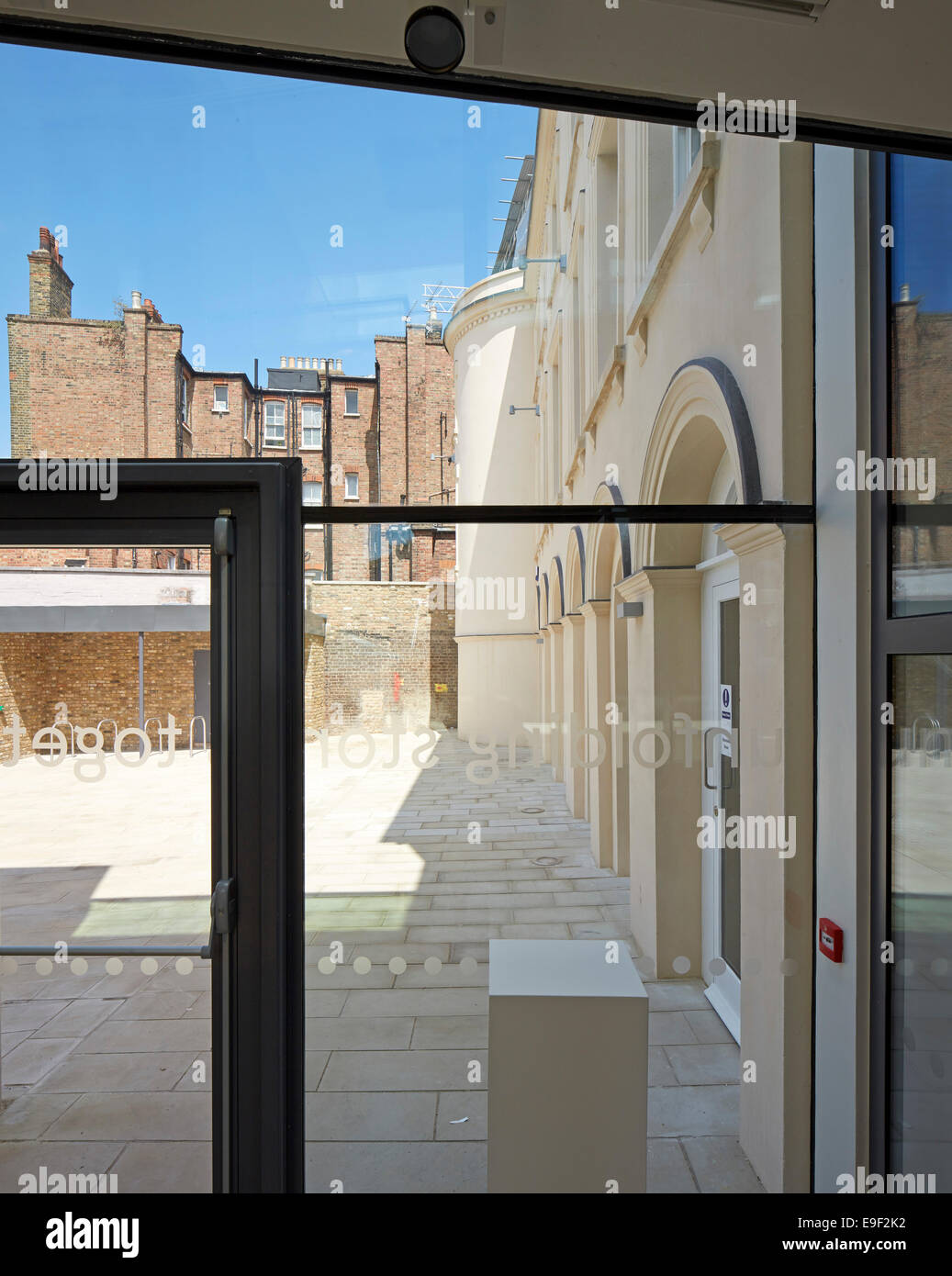 Black Cultural Archives (BCA), London, United Kingdom. Architect: Pringle Richards Sharratt Ltd, 2014. View towards main courtya Stock Photo