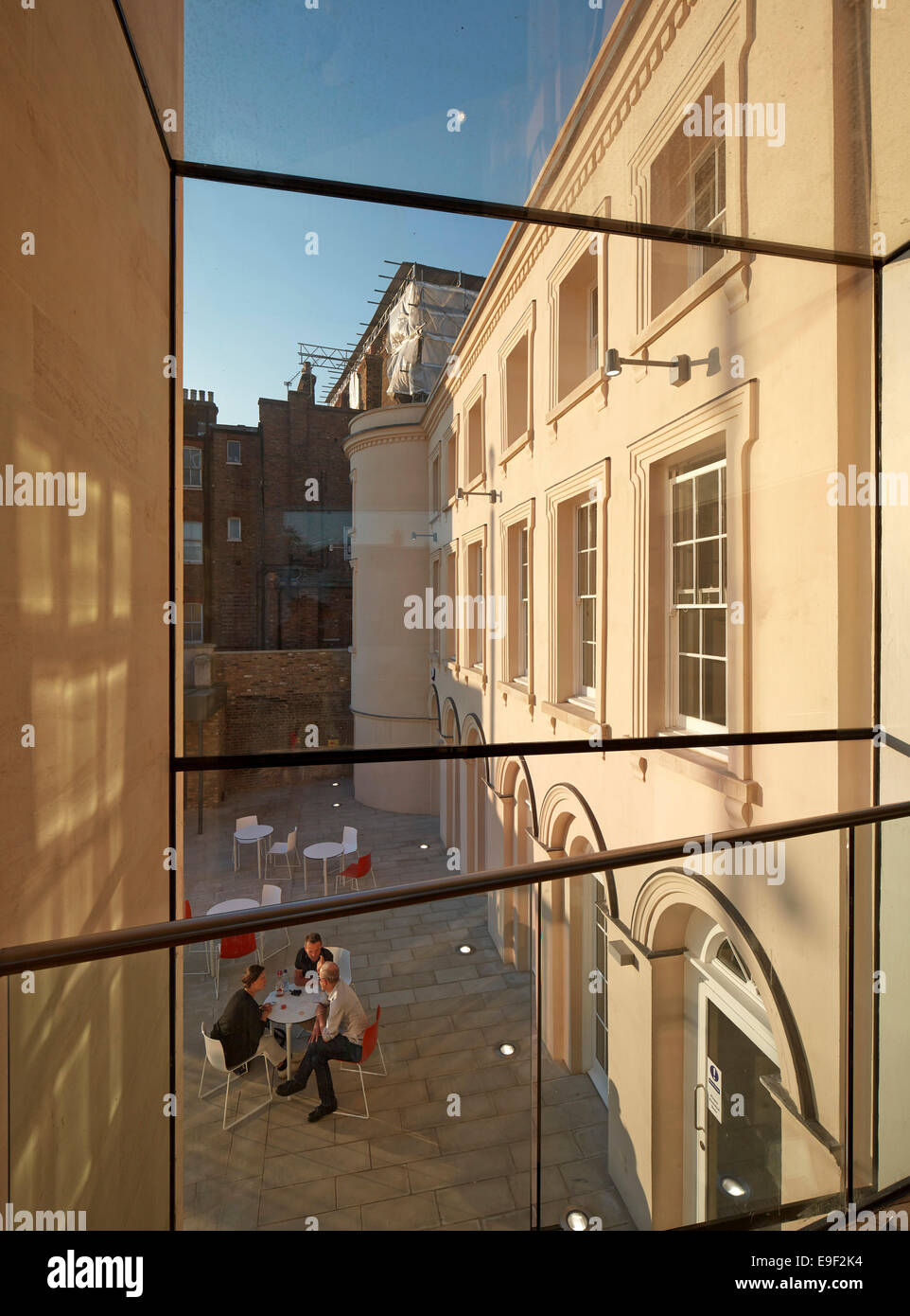 Black Cultural Archives (BCA), London, United Kingdom. Architect: Pringle Richards Sharratt Ltd, 2014. Staircase looking towards Stock Photo