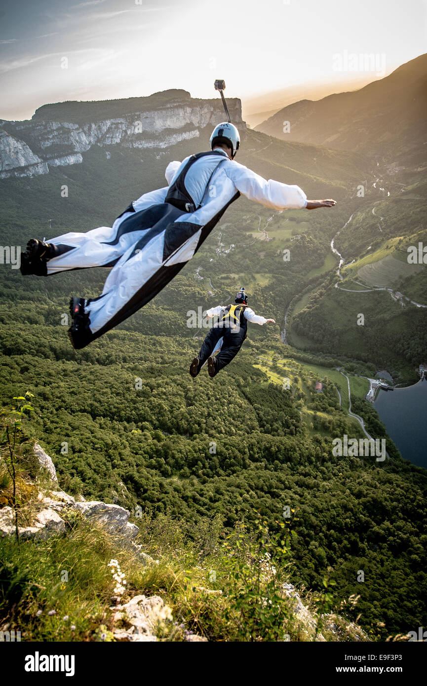 Choranche (Rhône-Alpes region, south-eastern France): base jumper Stock  Photo - Alamy