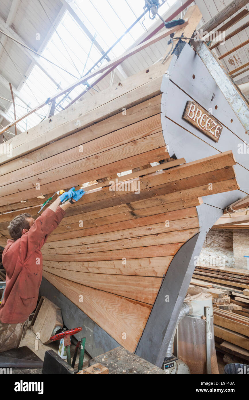 England, Somerset, Bristol, Harbourside, Underfall Yard, Boat Building Stock Photo