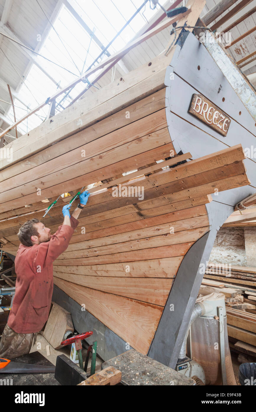 England, Somerset, Bristol, Harbourside, Underfall Yard, Boat Building Stock Photo