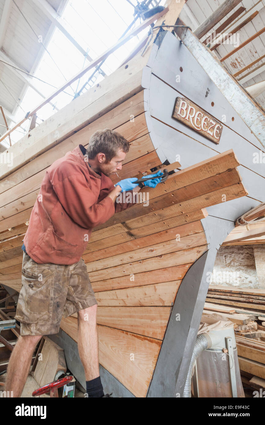 England, Somerset, Bristol, Harbourside, Underfall Yard, Boat Building Stock Photo