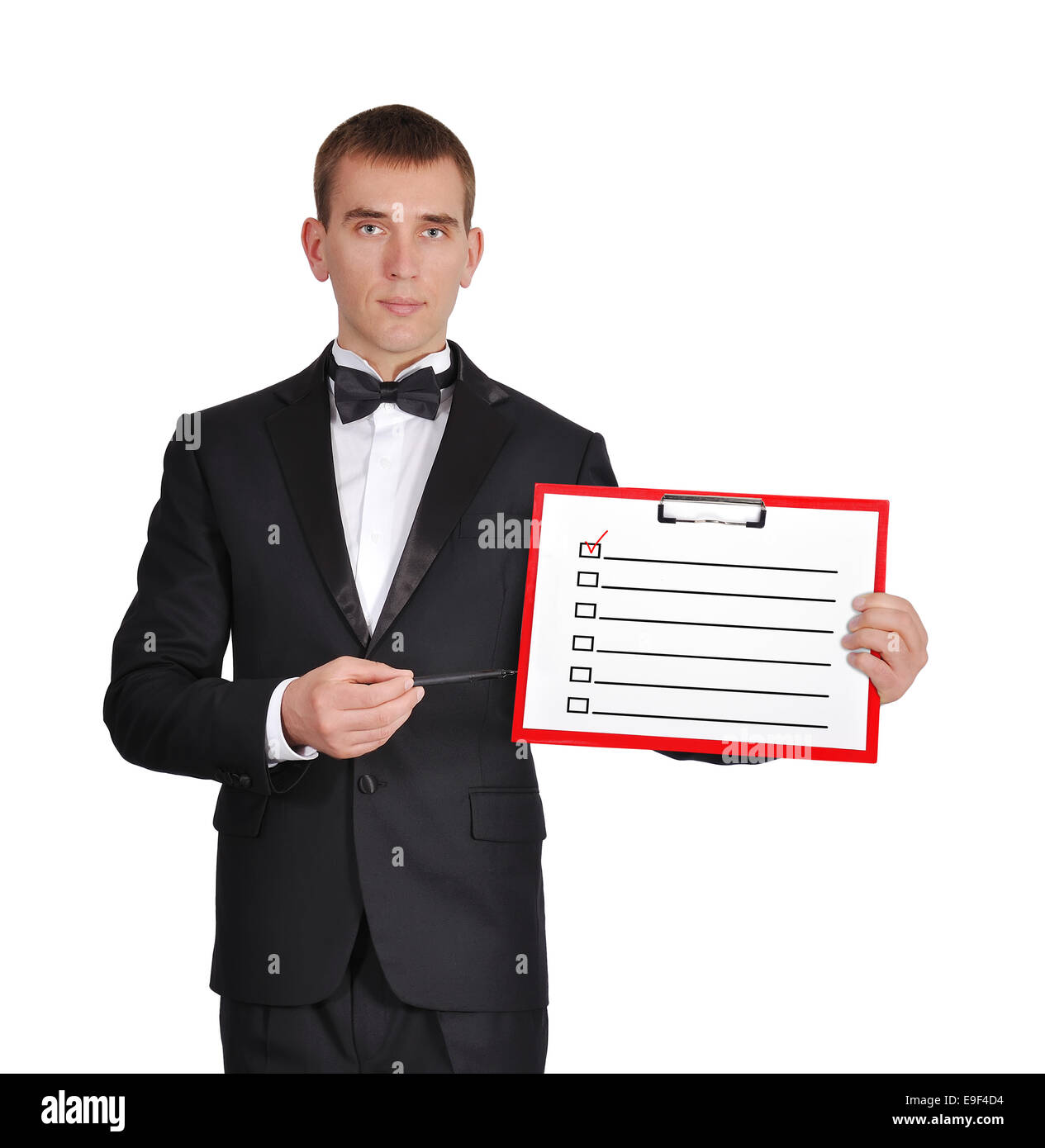 Businessman hand check the checklist hi-res stock photography and ...
