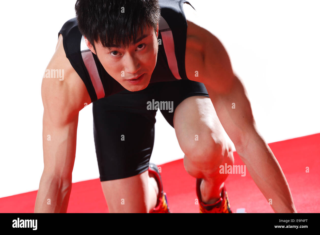 Action running track determination speed running sport on the move hi ...