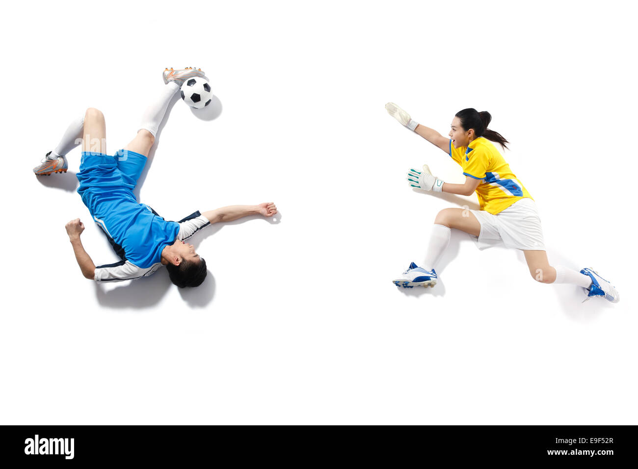 Athletes playing football Stock Photo Alamy