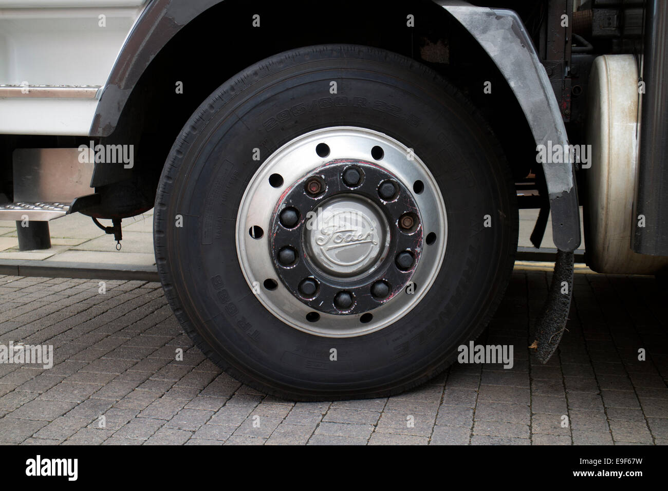 Foden lorry wheel Stock Photo