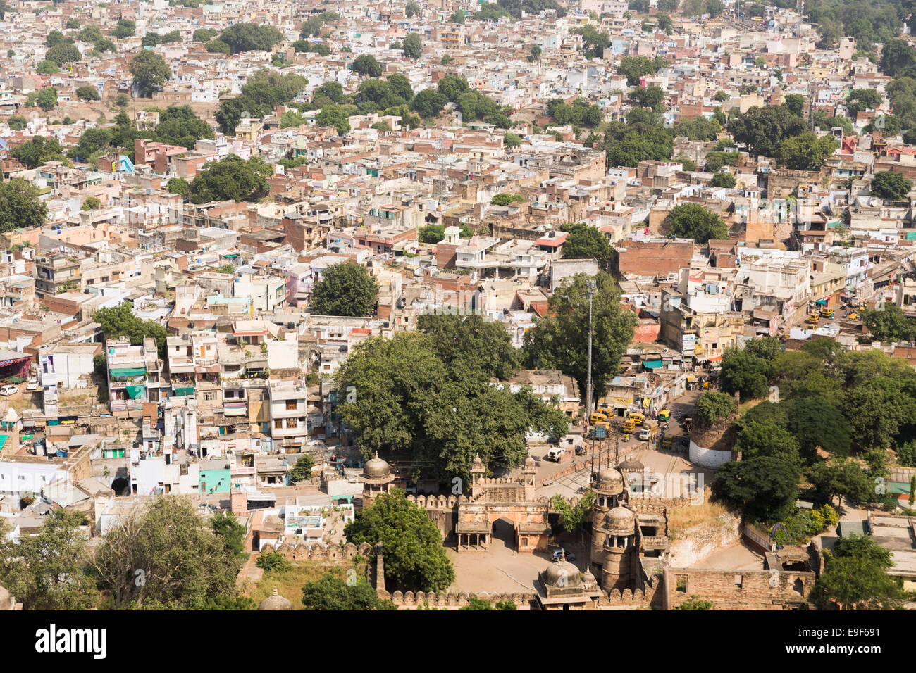 Gwalior, view from the fort, Madhya Pradesh, India Stock Photo - Alamy