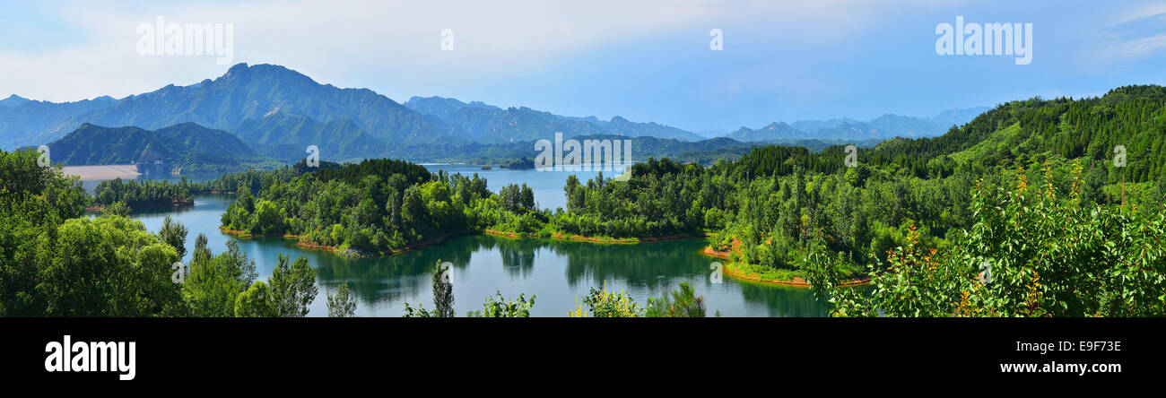 Beijing Miyun Reservoir panorama Stock Photo