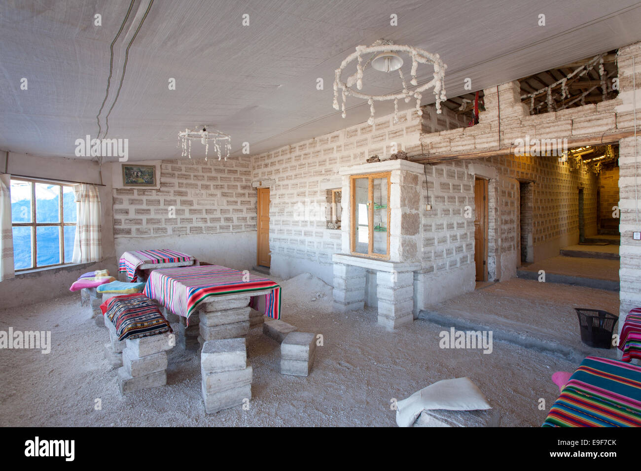 Salt hotel. San Juan. Salar de Uyuni. Bolivia Stock Photo