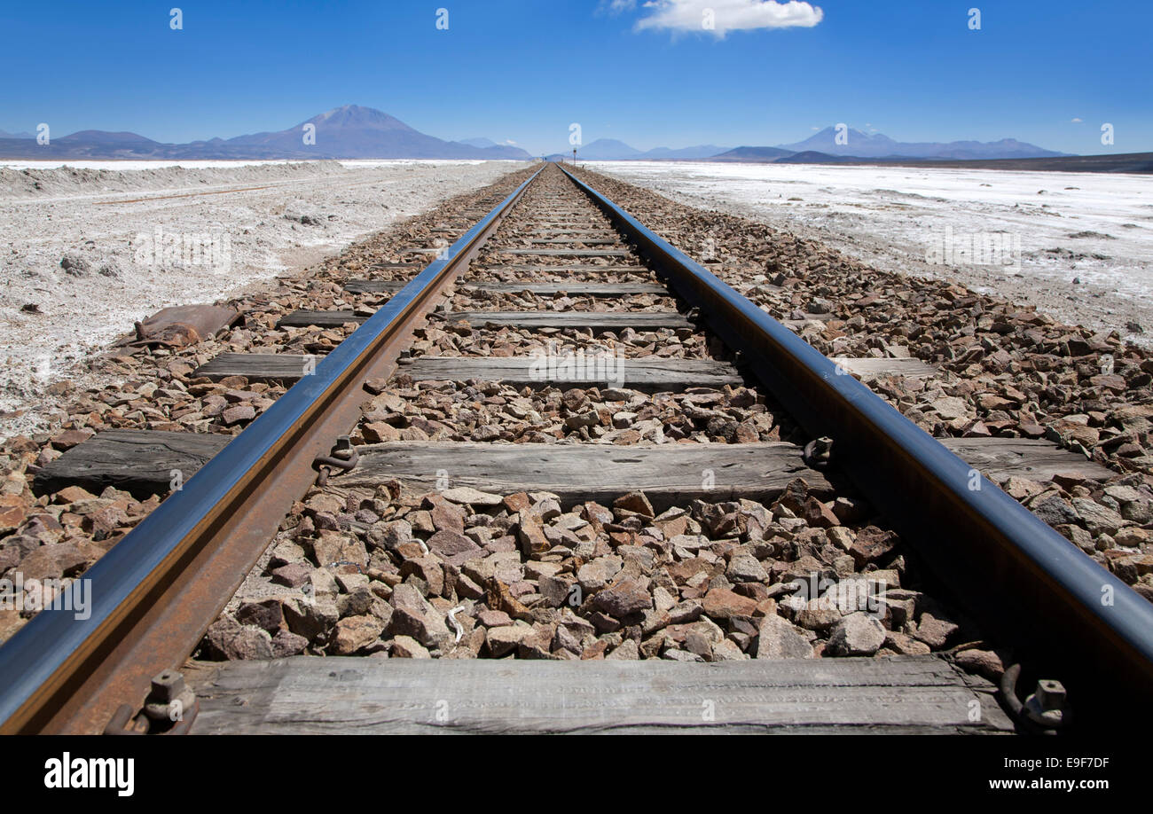 Railway. Salar de Uyuni. Bolivia Stock Photo