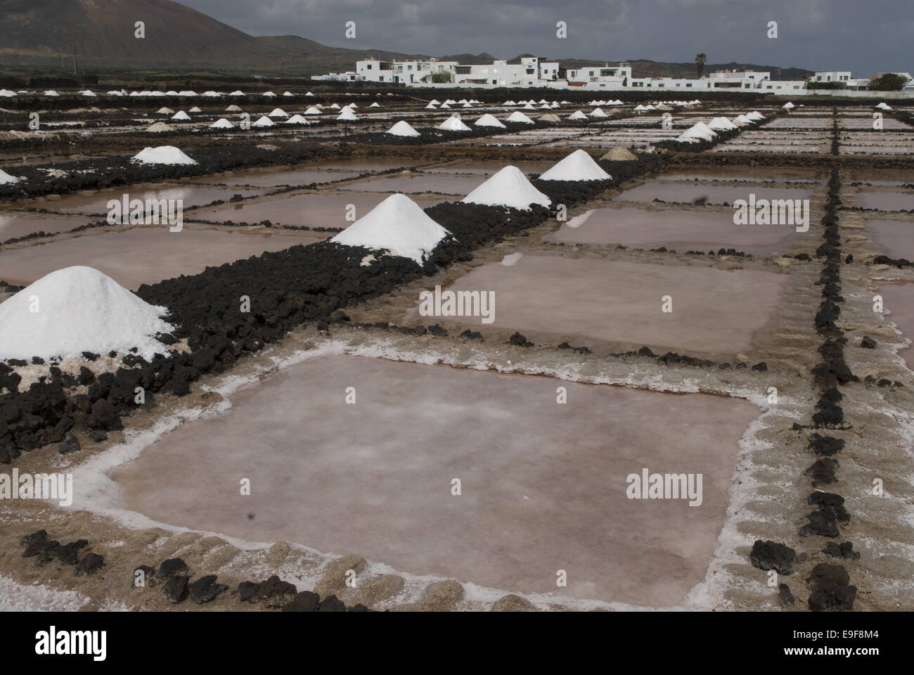 Salinas de Janubio in Lanzarote Stock Photo