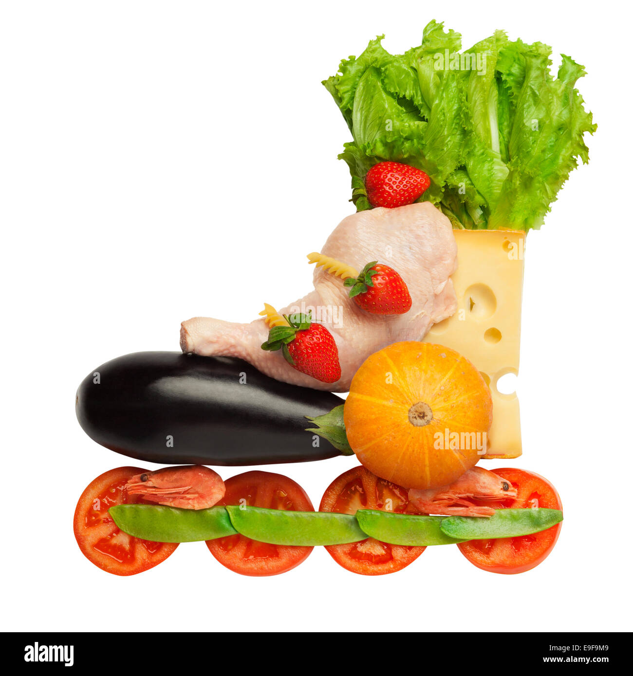 Healthy food in a healthy body: fitness as a life-style. Stock Photo