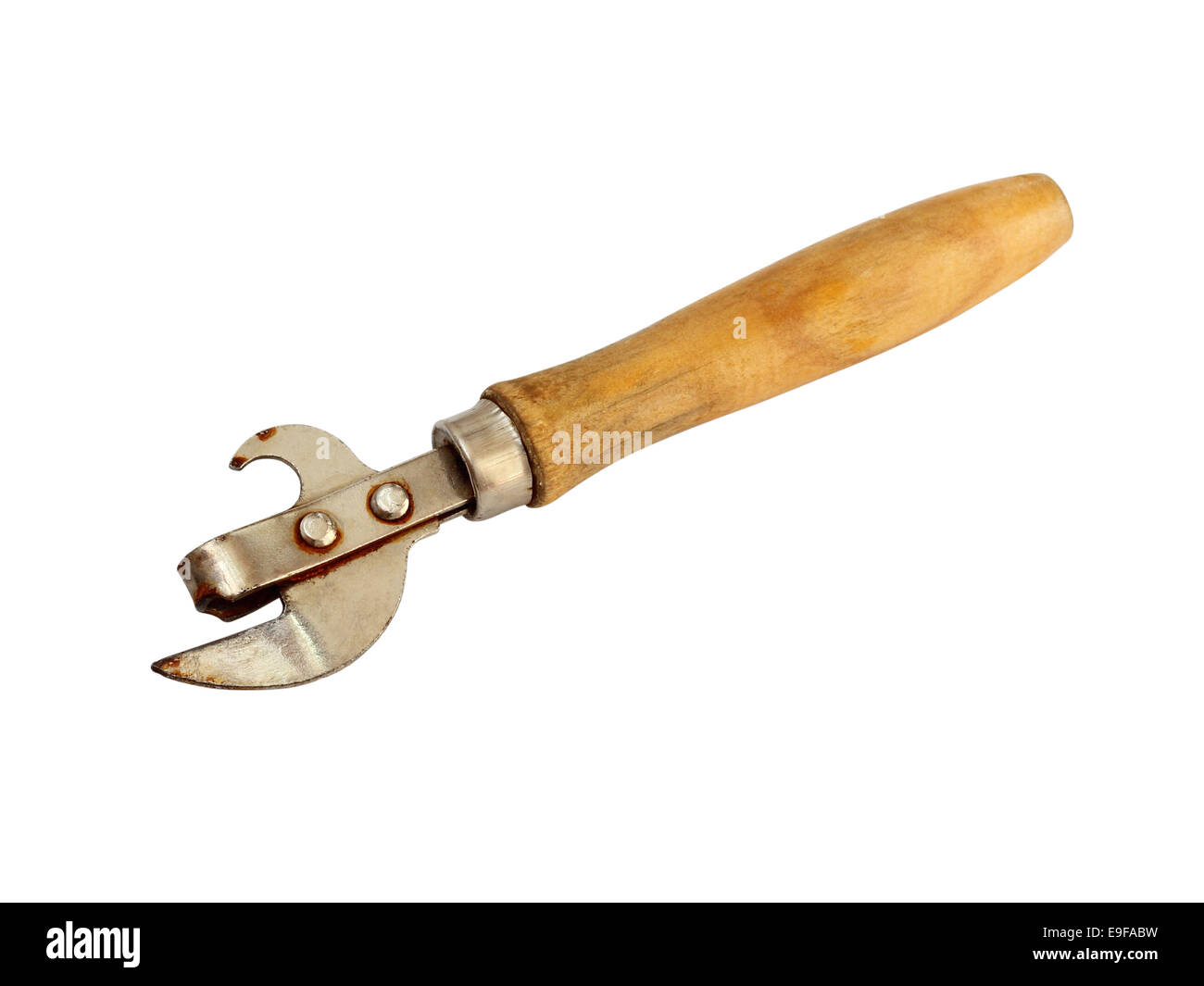 Vintage Can Opener On A White Background Stock Photo, Picture and Royalty  Free Image. Image 11250340.